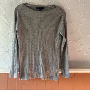 Tommy Hilfiger Ribbed Gray Sweater Size Medium